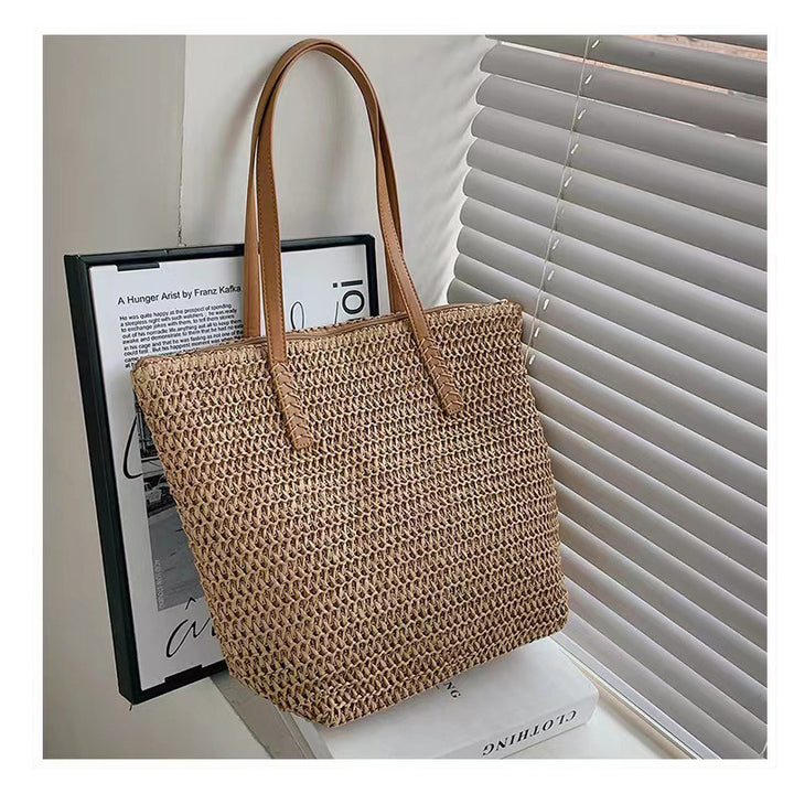 Elegant Bast bag with High-Quality Leather Handles Bowlift
