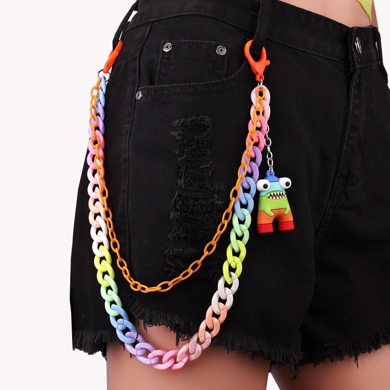 Keychain made of colorful plastic chains with Bowlift pendant