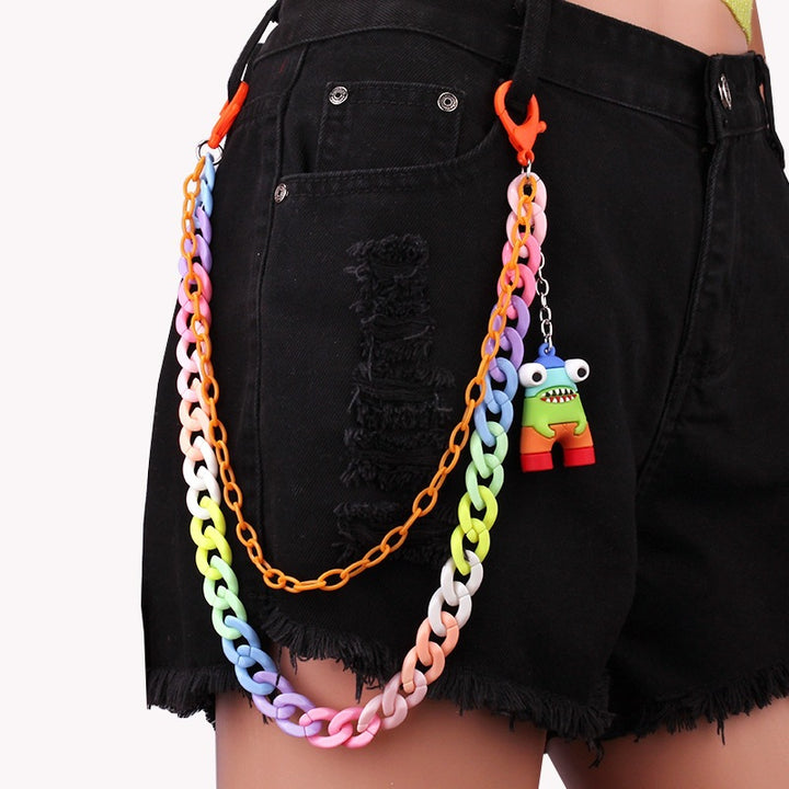 Keychain made of colorful plastic chains with Bowlift pendant