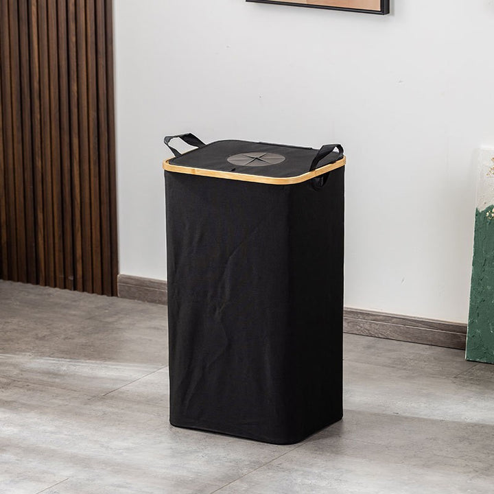 Modern waste separation container with removable inner insert and bamboo lid Bowlift
