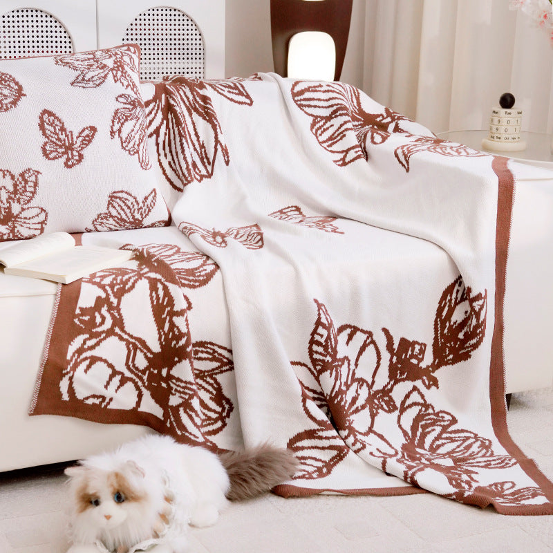 Women's Decorative Throw Blanket with Floral Design Bowlift