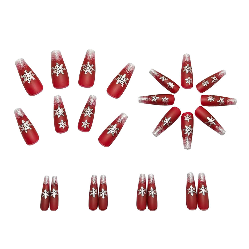 Artificial Nails in Festive Winter Design Bowlift