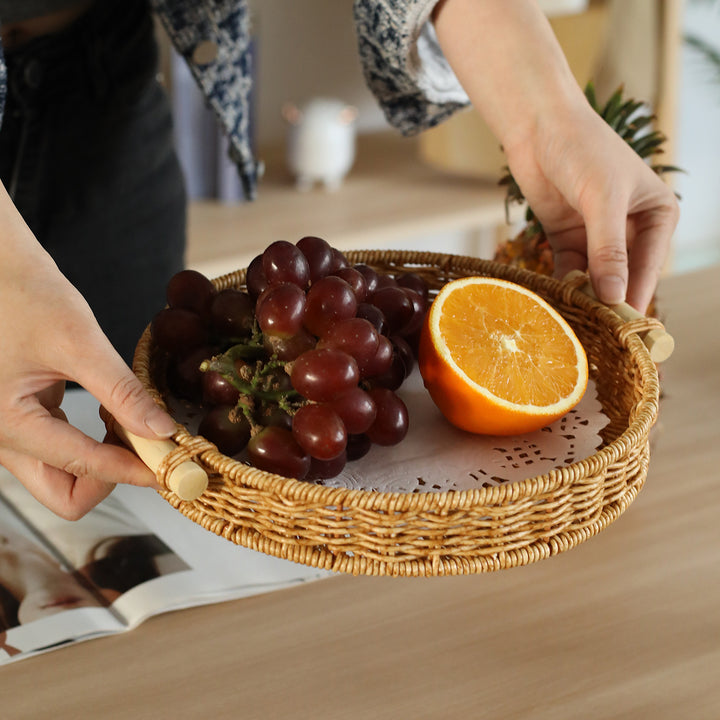 Handwoven Decorative Serving Tray Bowlift