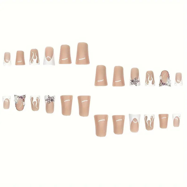 Artistic 3D Floral Press-On Nail Design Bowlift