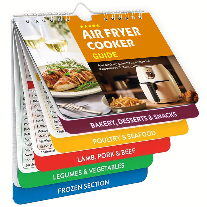 BowLift | Air Fryer Cheat Sheet Magnets Cooking Instructions Booklet