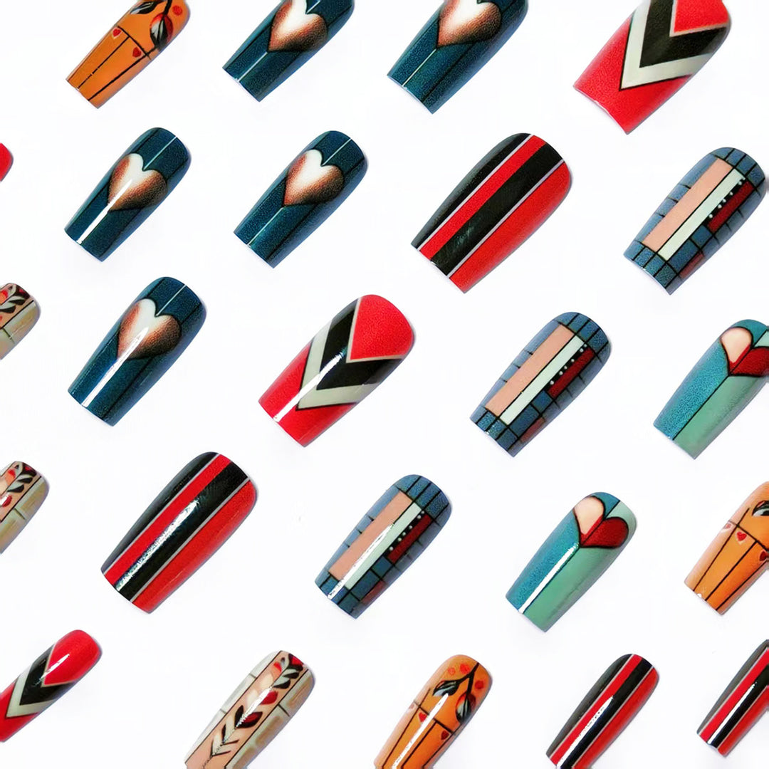 Artistic Heart-Inspired Nail Art Bowlift