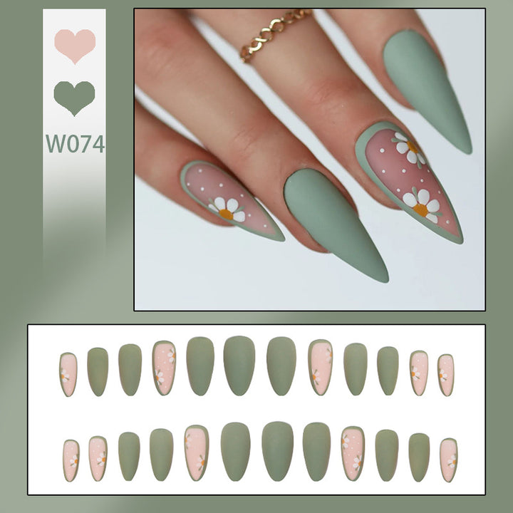 Artistic Nail Tips with Flower Design Bowlift