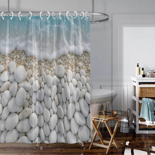 Coastal-Inspired Artistic Shower Curtain Bowlift
