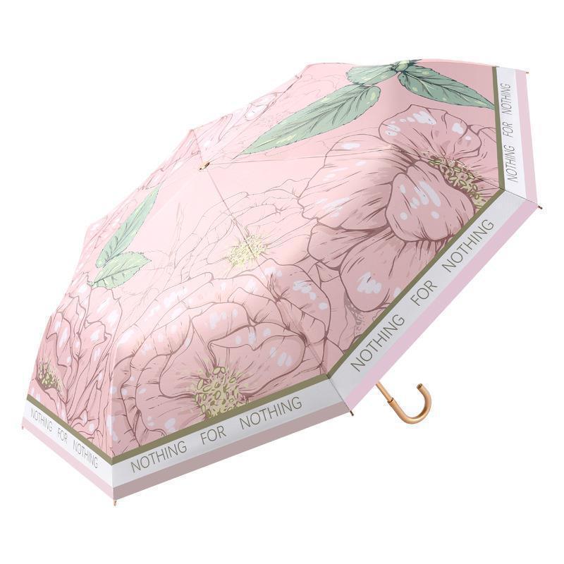 Ladies floral folding umbrella with innovative carrying bag Bowlift