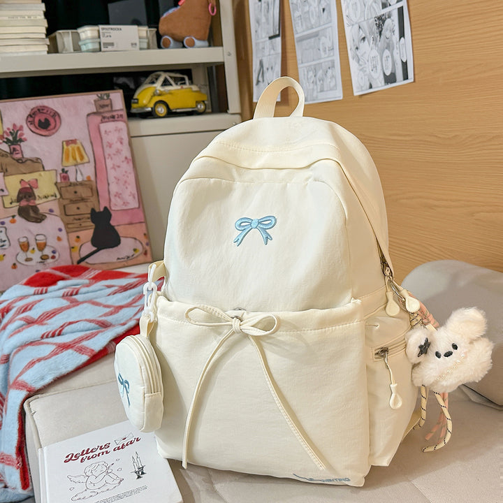 Backpack with Cute Appliqués and Multifunctional Design Bowlift