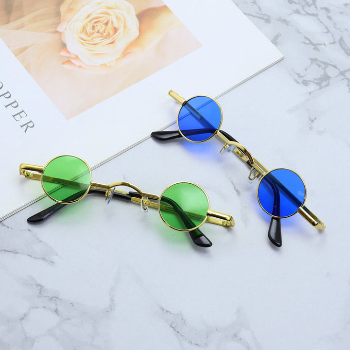 Retro-Inspired Round Metal Frame Sunglasses Bowlift