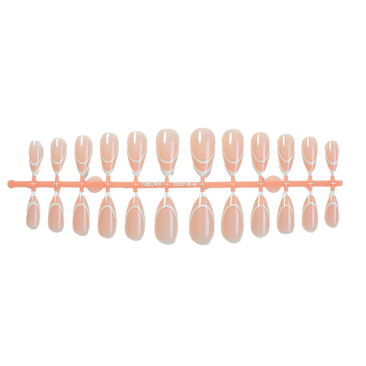 Designer Press-On Nail Set with Elegant Geometric Patterns Bowlift