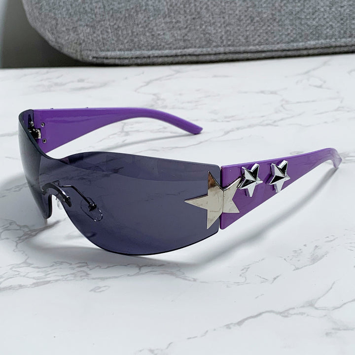 Women's stylish sports sunglasses with half-frame and striking star accents Bowlift
