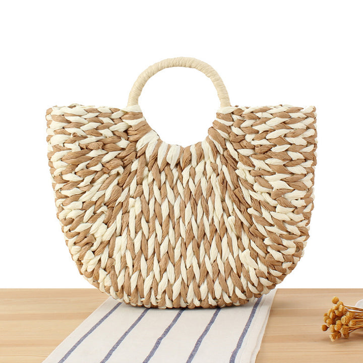 Wicker bag in modern design with artistic weaving Bowlift