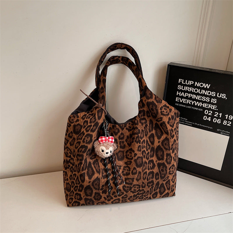 Fashionable Leopard Print Tote Bag Bowlift