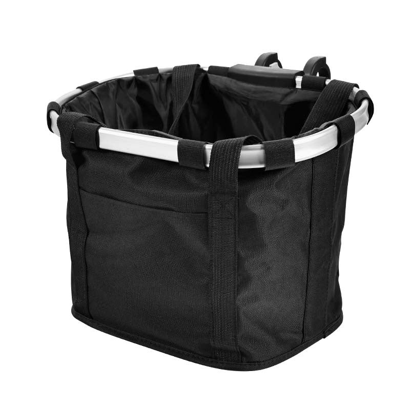 waterproof removable bicycle front basket liner with reinforced aluminum rim and quick-release handlebar hooks Bowlift
