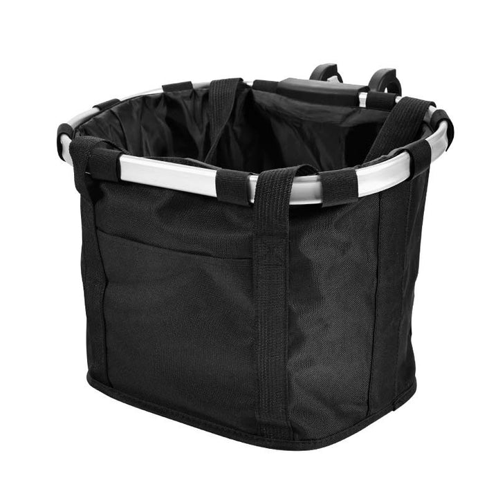 waterproof removable bicycle front basket liner with reinforced aluminum rim and quick-release handlebar hooks Bowlift