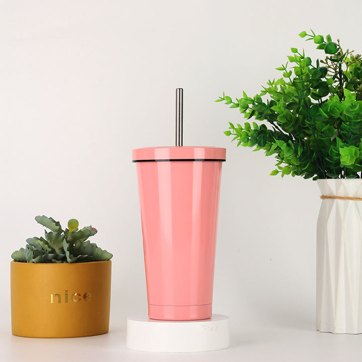 Women's stainless steel drinking cup with straw Bowlift