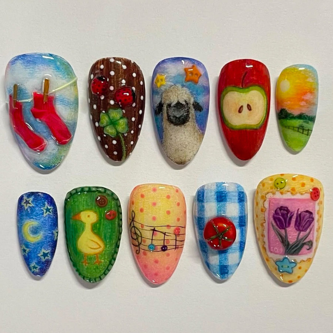 Thematic Artisan Press-On Nail Set Bowlift
