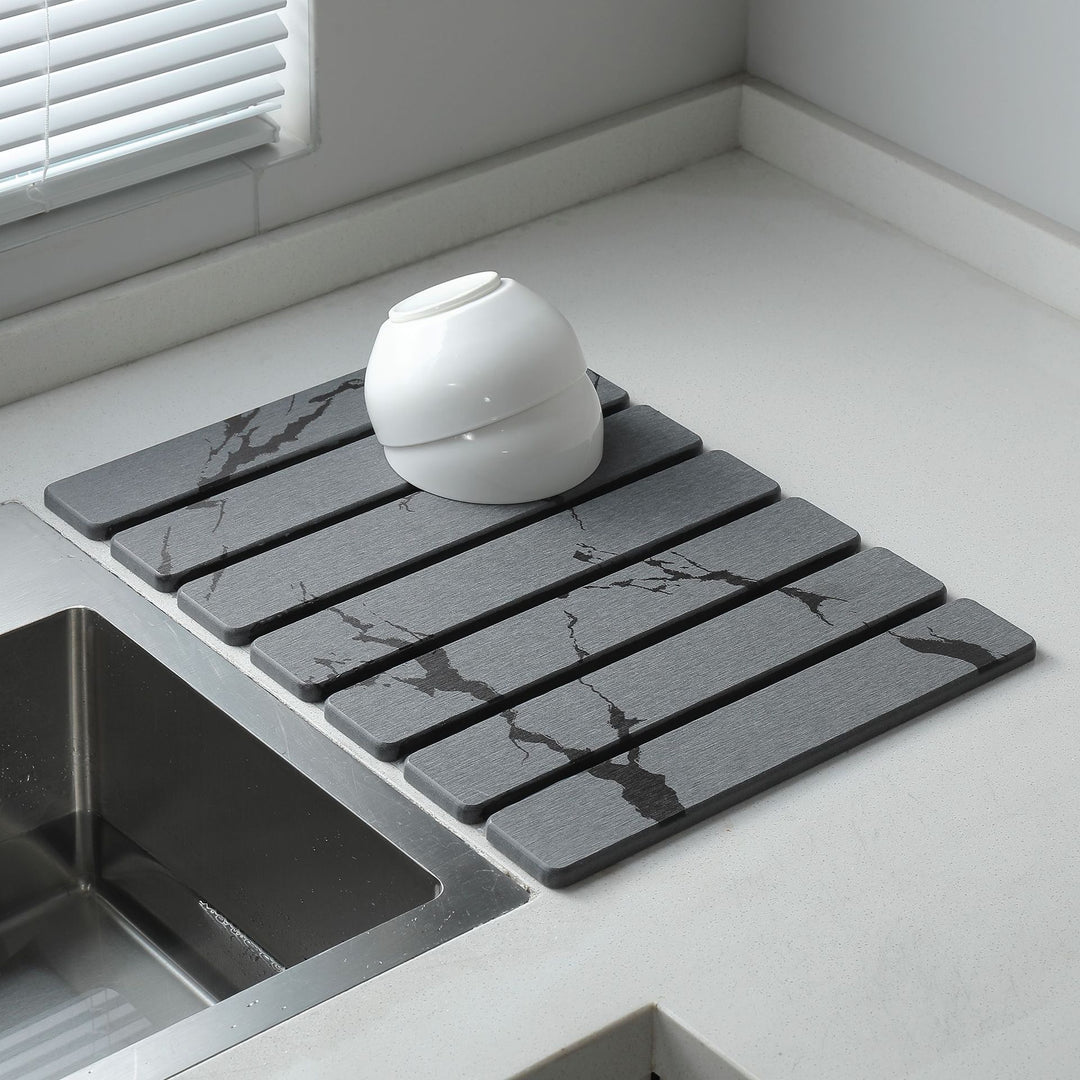 Elegant Marble Design Kitchen Draining Mat