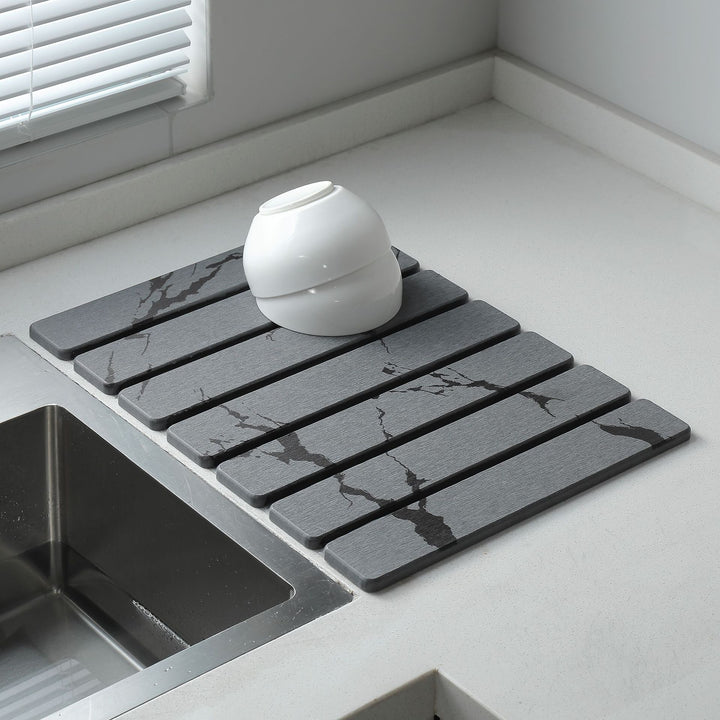 Elegant Marble Design Kitchen Draining Mat