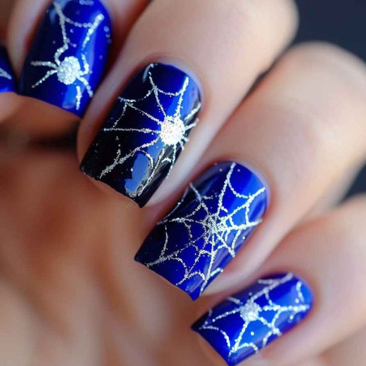 Halloween-Themed Spider Web Nail Art Extensions Bowlift