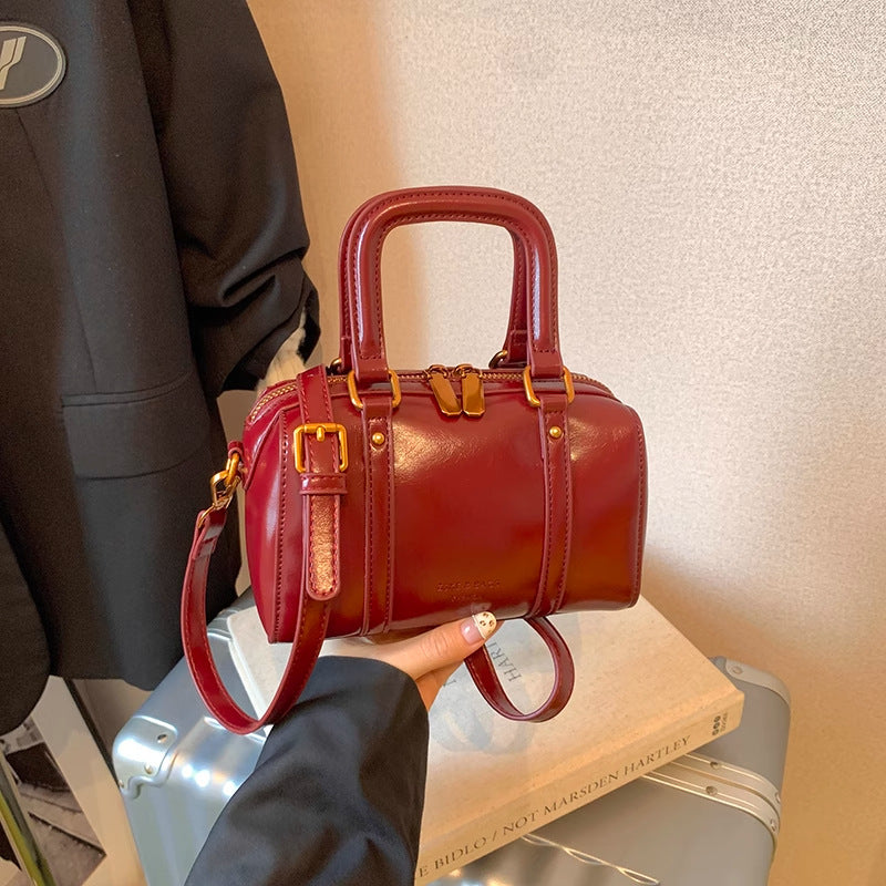 Soft Leather Handheld Satchel Bowlift