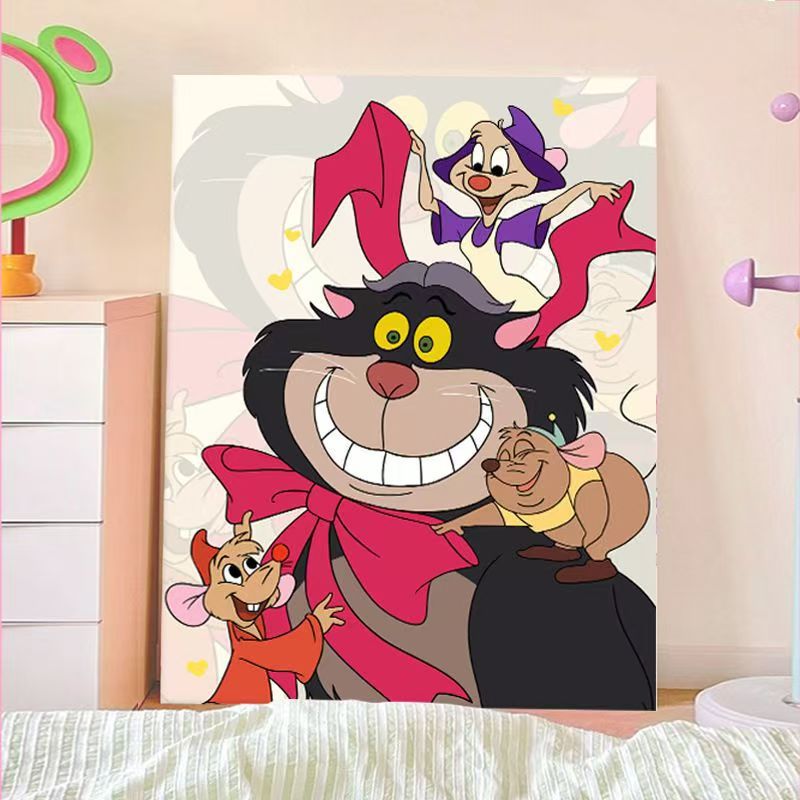 Playful Cartoon Cat Wall Art Bowlift