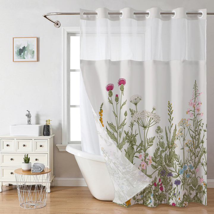 Artistic Floral Shower Curtain Bowlift