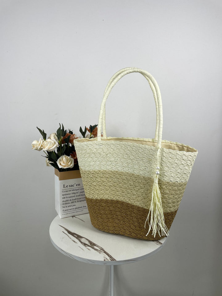 Trendy Woven Beach Bag Bowlift