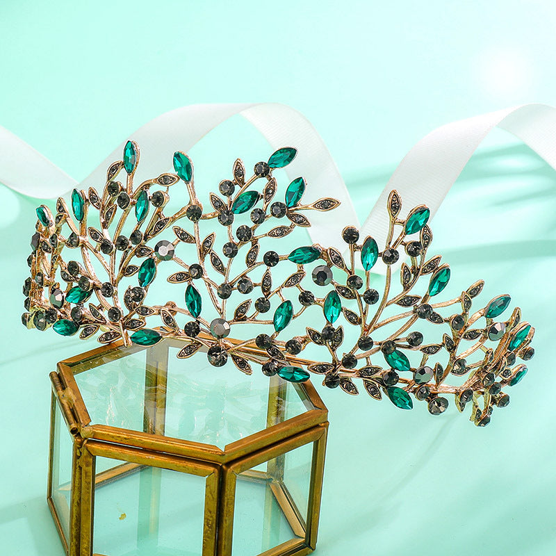 Ladies Elegant Headband with Floral Decorations and Rhinestones Bowlift
