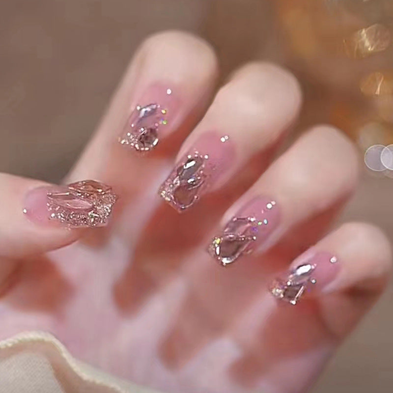 Decorative Floral Press-On Nail Art Set Bowlift