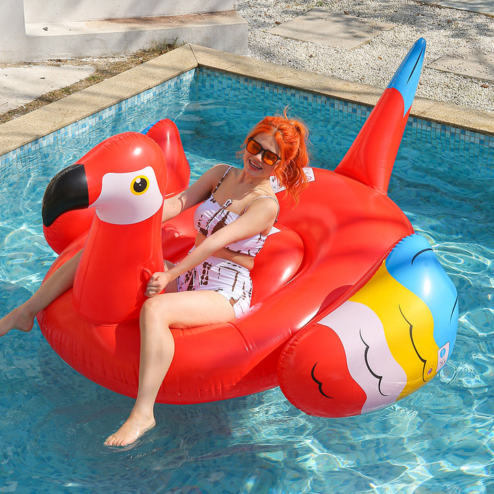 Women Inflatable Flamingo Swim Island Bowlift