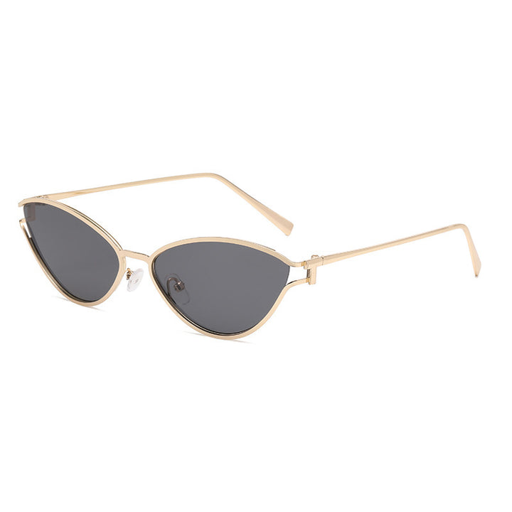 Ladies Cat-Eye Sunglasses with Elegant Metal Frame and UV Protection Bowlift