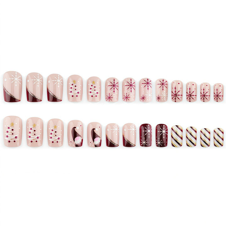 Artificial Nails in Festive Christmas Design Bowlift