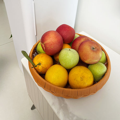 Decorative Round Woven Serving Tray Bowlift