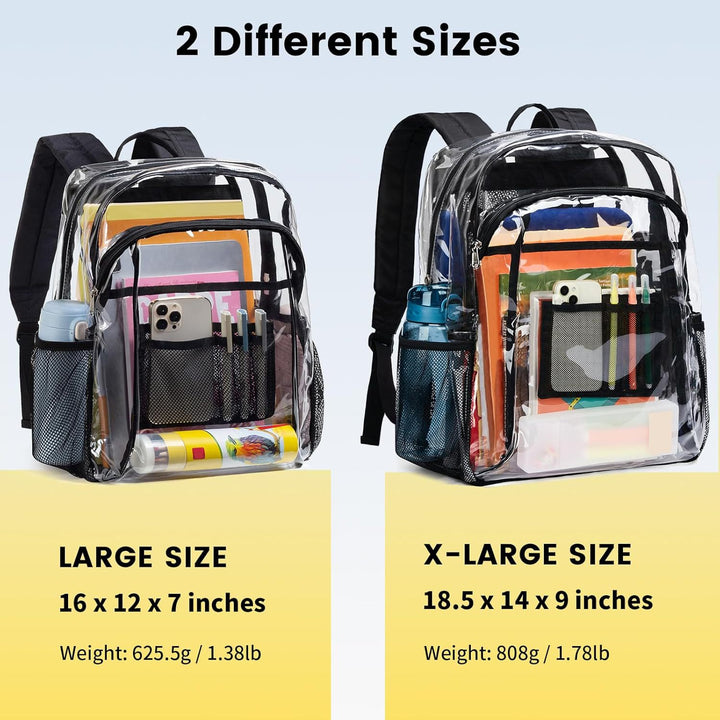 Transparent school bag with breathable mesh pockets Bowlift