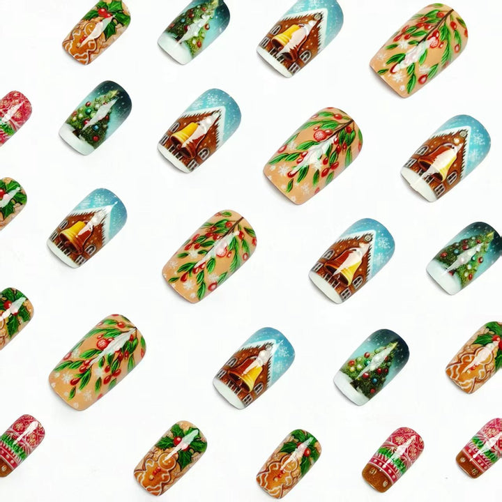 Festive Christmas-Themed Nail Art Bowlift