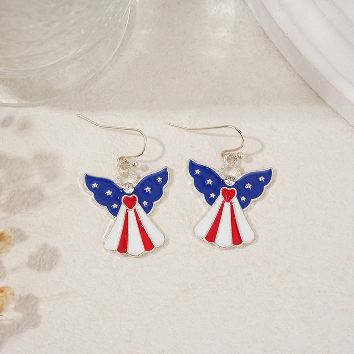 Ladies nan square crystal drop earrings with star grid and fine ear hook Bowlift