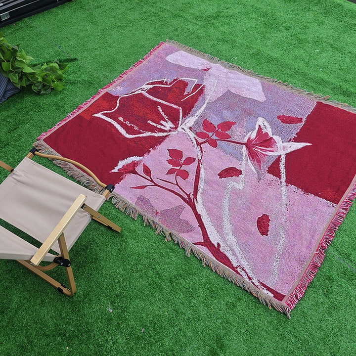 Artistic Floral Pattern Throw Blanket