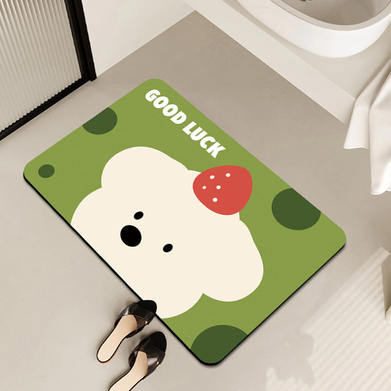 Cute Cartoon Bear-Themed Bath Mat Bowlift
