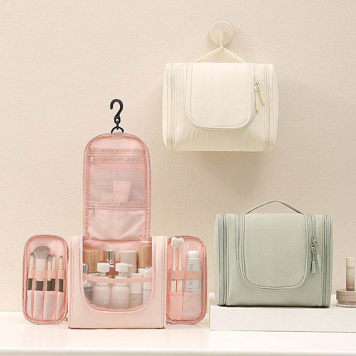Travel toiletry organizer bag with hanging hook multi compartment dopp kit Bowlift