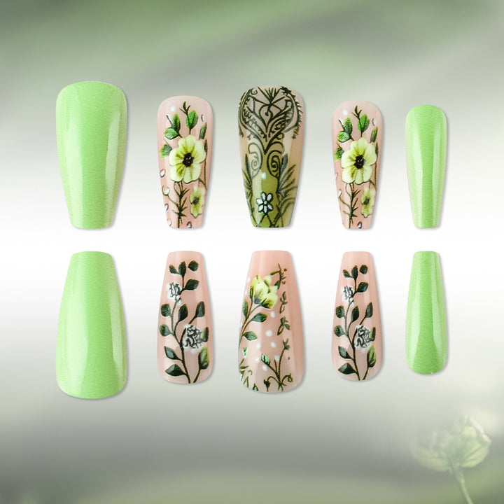 Floral Patterned Gel Nail Art Set Bowlift