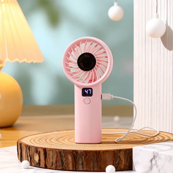 Women’s portable mini fan with digital display and ergonomic design Bowlift
