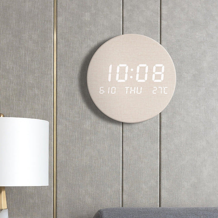 Round Digital Wall Clock with Multifunctional Display Bowlift