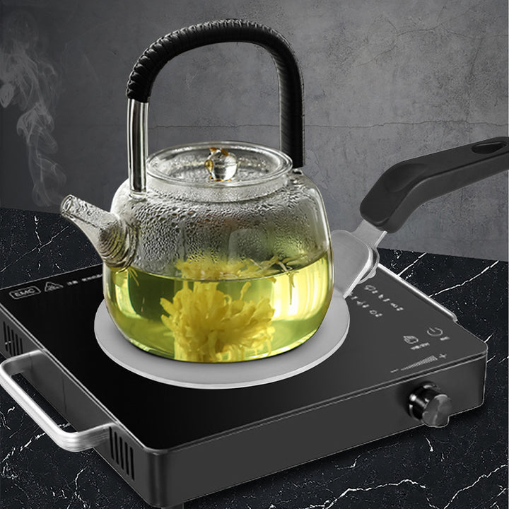 Stainless steel flat griddle pan with heat-diffuser handle Bowlift
