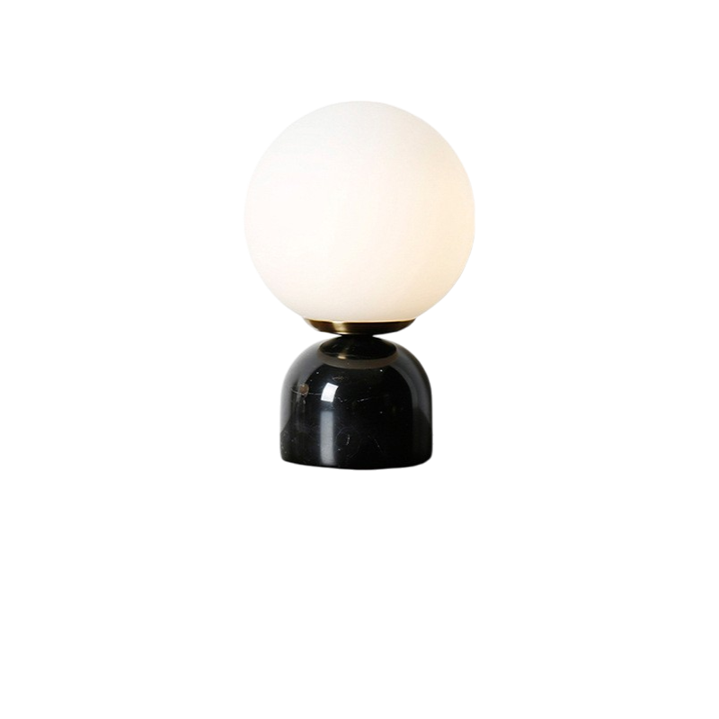 BowLift | Marnor | Marble Table Lamp with Glass Shade – Scandinavian Minimalist Design