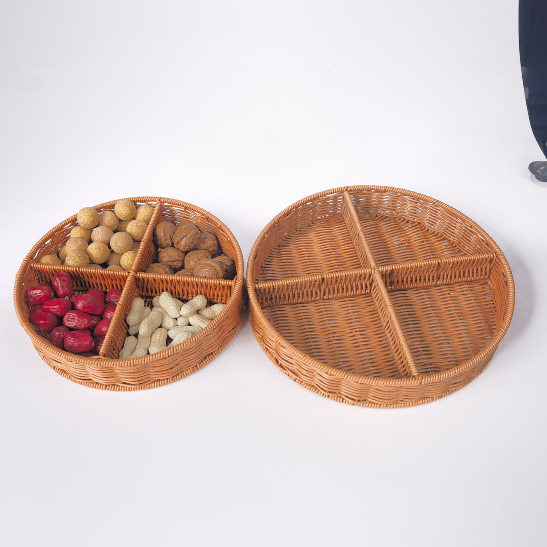 Ladies round basket plate with compartments Bowlift