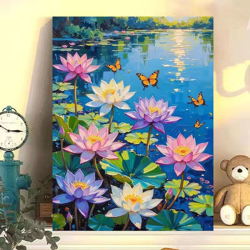 Elegant Floral Lotus Canvas Art Bowlift