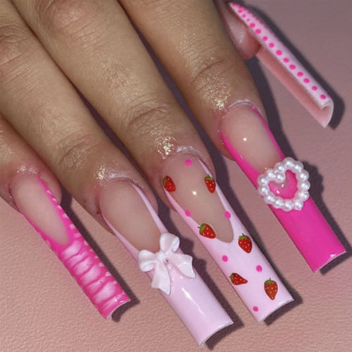 Artistic acrylic nails with fruit design Bowlift